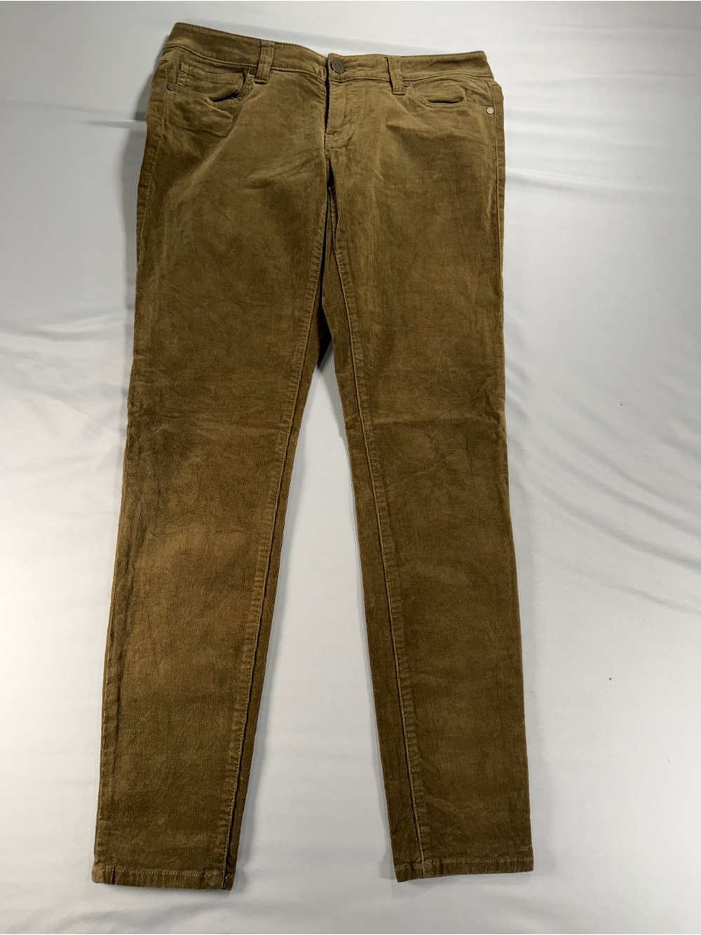 cabi Skinny Corduroy Pants Size 6 Brown Umber Gold Jeans Fall Style #1064